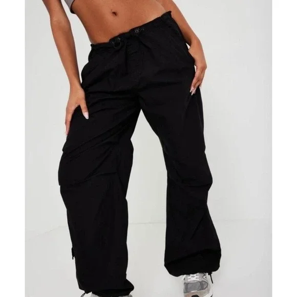 Garage Paxton Parachute Pants Size XS Black 100% Cotton Gorpcore Relaxed Pockets - Picture 3 of 12